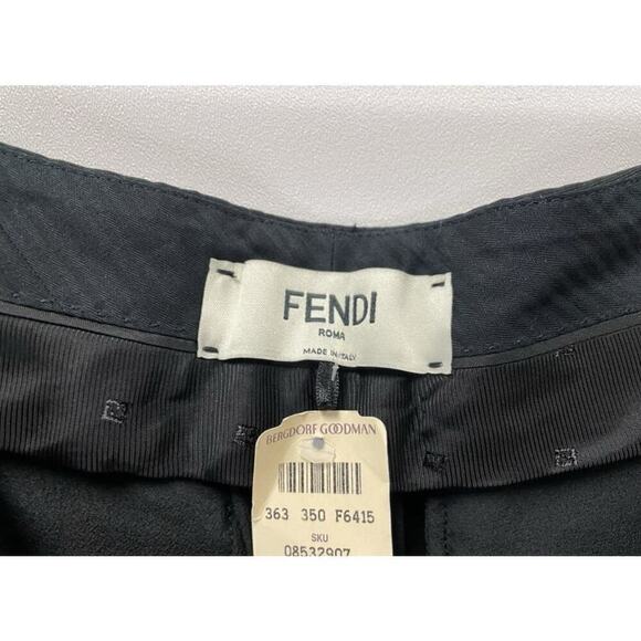 VTG Fendi Virgin Wool Black Tuxedo Pants with tags - Size 2 - Picture 4 of 8
